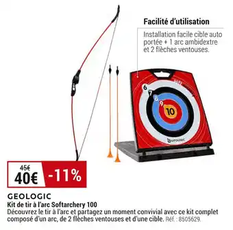 Decathlon Geologic kit de tir à l’arc softarchery 100 offre