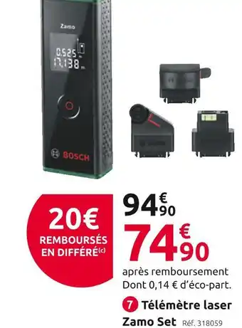 Mr Bricolage Bosch télémètre laser zamo set offre