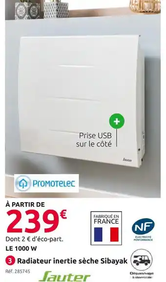 Sauter radiateur inertie sèche pierre naturelle sibayak