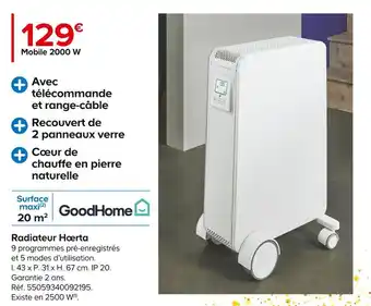 Castorama Goodhome radiateur hœrta offre