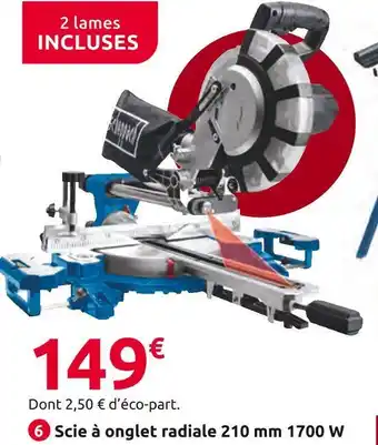 Mr Bricolage Scheppach scie à onglet radiale 210 mm hm216spx offre