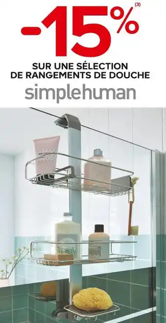 Simplehuman -15% sur une sélection de rangements de douche simplehuman