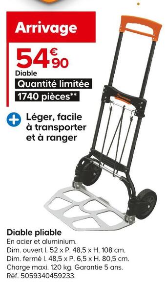 Castorama Magnusson diable pliable offre