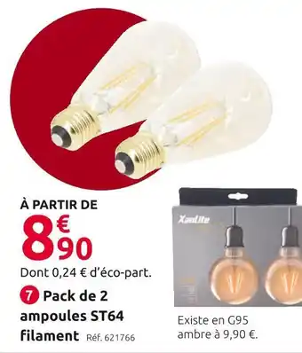 Xanlite pack de 2 ampoules st64 filament