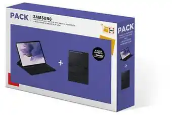Darty Samsung tablette tactile samsung pack galaxy tab s7 fe wifi 128go noir+ bookcover keyboard slim offre