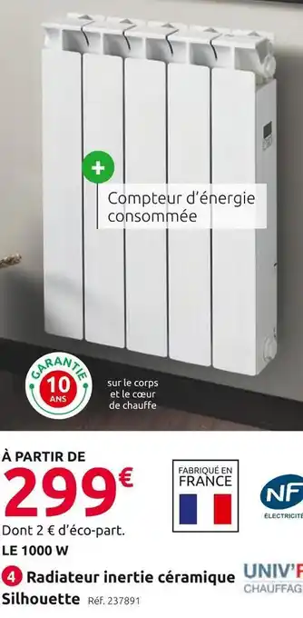 Mr Bricolage Univ’r chauffage radiateur inertie céramique silhouette offre