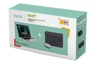 Darty Acer pc portable acer pack chromebook cb314-2ht-k6w4 + souris + housse offre