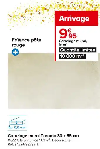 Carrelage mural taranto 33 x 55 cm