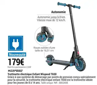 Decathlon Wispeed trottinette électrique enfant t650 offre
