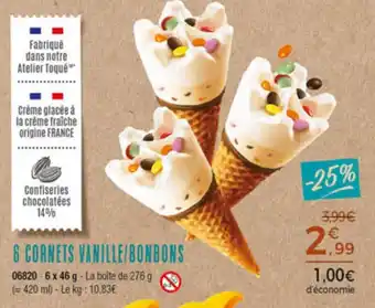 Thiriet 6 Cornets Vanille/Bonbons offre
