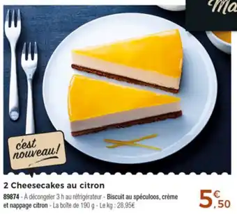 Thiriet 2 Cheesecakes Au Citron offre