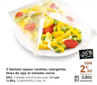Thiriet 3 Sachets Vapeur Carottes Courgettes offre