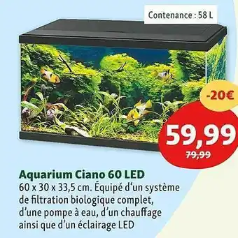 Maxi Zoo Aquarium ciano 60 led offre
