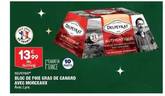 ALDI Bloc de foie gras de canard avec morceaux delpeyrat offre