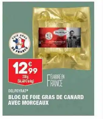 ALDI Bloc de foie gras de canard avec morceaux delpeyrat offre