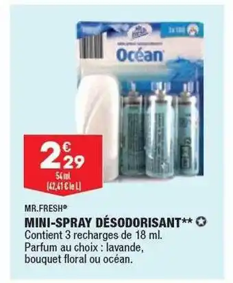 ALDI Mini-spray désodorisant mr. fresh offre