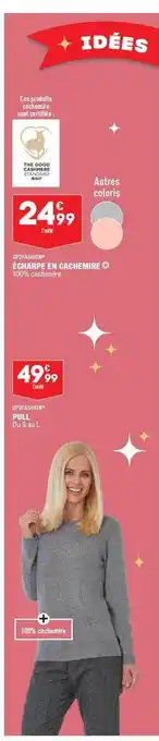 ALDI Écharpe en cachemire up2fashion, pull up2fashion offre