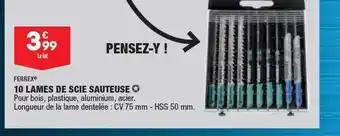 ALDI 10 lames de scie sauteuse ferrex offre