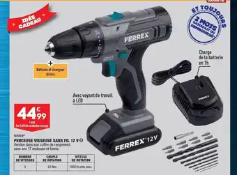 ALDI Perceuse visseuse sans fil 12 v ferrex offre