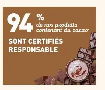 ALDI 94% de nos produits contenant du cacao sont certifiés responsable offre