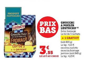 Super U Gnocchi à poêler lustucru offre