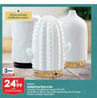 ALDI Humidificateur d'air ambiano offre