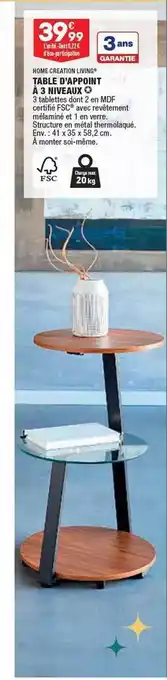 ALDI Table d'appoint à 3 niveaux home création living offre