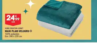 ALDI Maxi plaid velours home création living offre