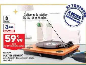 ALDI Platine vinyle maginon offre