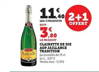 Super U Clairette de die aop jaillance tradition offre