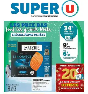 Super U Saumon fumé atlantique labeyrie offre