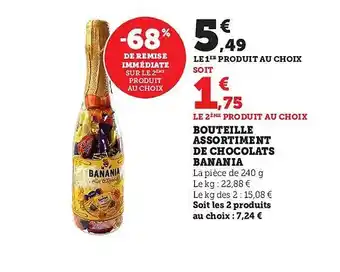 Super U Bouteille assortiment de chocolats banania offre