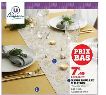 Super U Nappe rouleau u maison offre