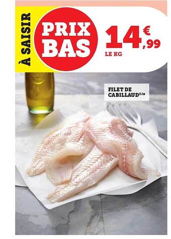 Super U Filet de cabillaud offre