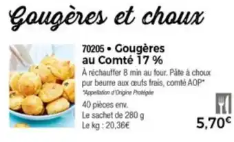 Thiriet Gougeres au comté 17% offre