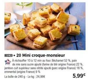 Thiriet 20 Mini croque-monsieur offre