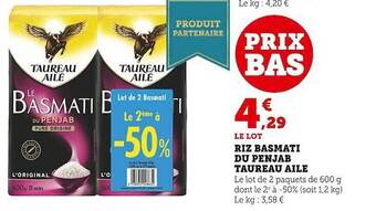 U Express Riz basmati du penjab taureau ailé offre