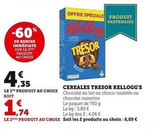 U Express Céréales tresor kellogg's offre