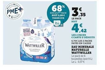 U Express Eau minérale naturelle wattwiller offre