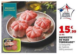 U Express Paupiette de veau tendriade offre