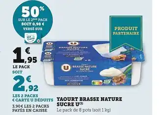 U Express Yaourt brassé nature sucre u offre