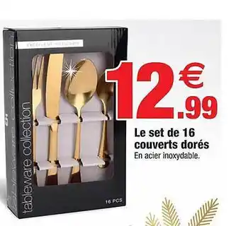 Bazarland Le set de 16 couverts dorés offre
