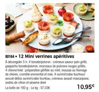 Thiriet 12 Mini verrines apéritives offre