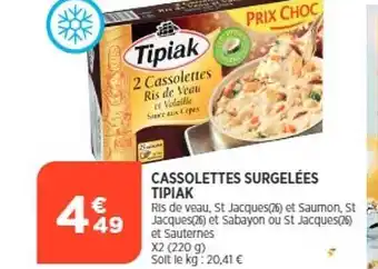 Cassolettes surgelées tipiak