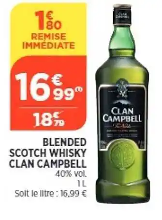 Bi1 Blended scotch whisky clan campbell offre