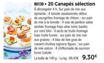 Thiriet 20 Canapés sélection offre