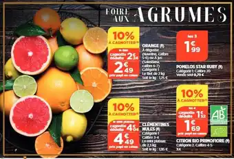 Bi1 Orange, pomelos star ruby, clémentines nules, citron bio primofiore offre