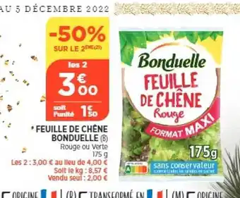 Bi1 Feuille de chêne bonduelle offre