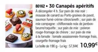 Thiriet 30 Canapés apéritifs offre