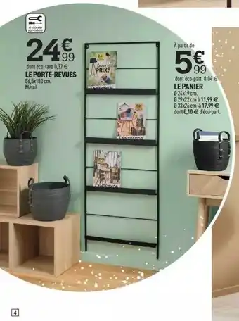 Centrakor Le porte-revues, le panier offre